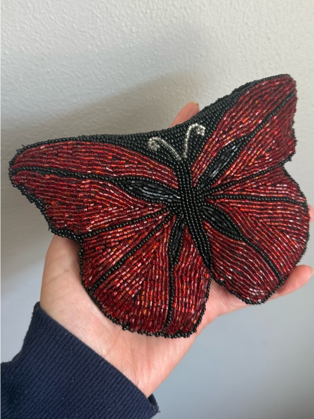 Beaded Red & Black Butterfly NEIMAN MARCUS Vintage Coinpurse